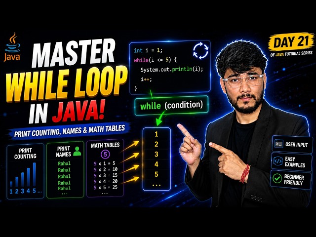 Master While Loop in Java! Print Counting, Names & Math Tables 🤯 [2026]