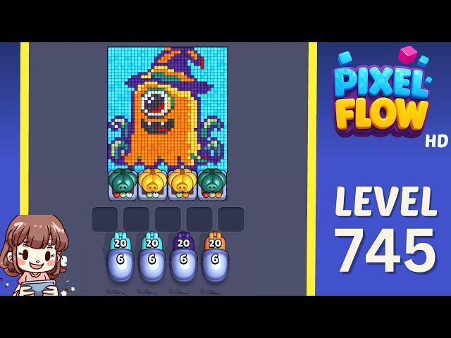Pixel Flow Level 745 Solution Walkthrough