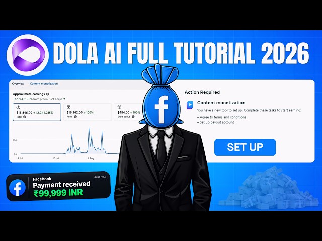 Dola AI Full Tutorial 2026 | Create Realistic AI Videos + Facebook Content Monetization Setup