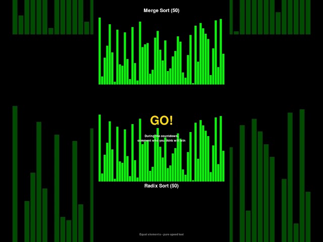 Merge Sort vs Radix Sort - Sorting Algorithm Race! #shorts