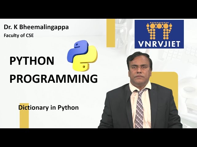 Dictionary in Python by Dr. K Bheemalingappa
