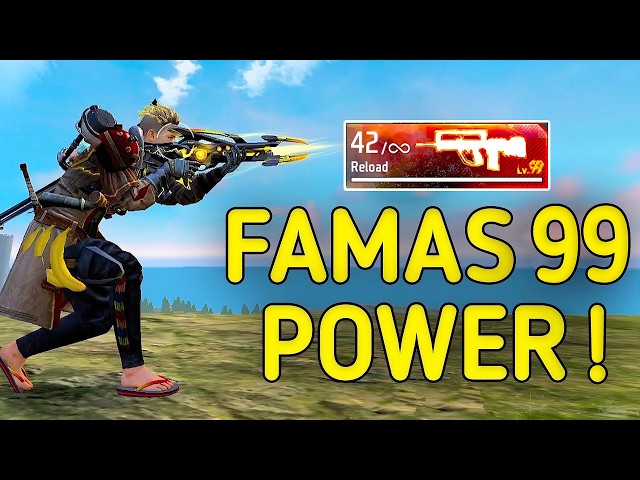 New LVL-99 FAMAS🔥😱 !!! MOST DANGEROUS FAMAS EVER IN FF ??? || SOLO VS SQUAD || 90% HEADSHOT INTEL I5
