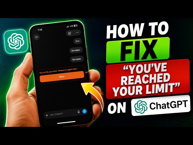 How To Fix "You've Reached Your Limit. Please try again later" on ChatGPT - 2026 Guide