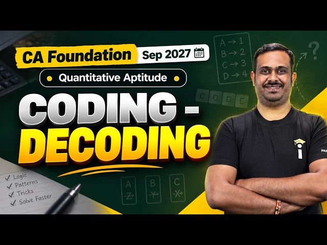 💯 CODING & DECODING Tricks | CA Foundation Quantitative Aptitude
