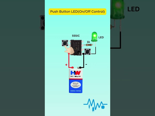 Simple 555 IC Flip-Flop Circuit | LED On/Off with Buttons #Shorts