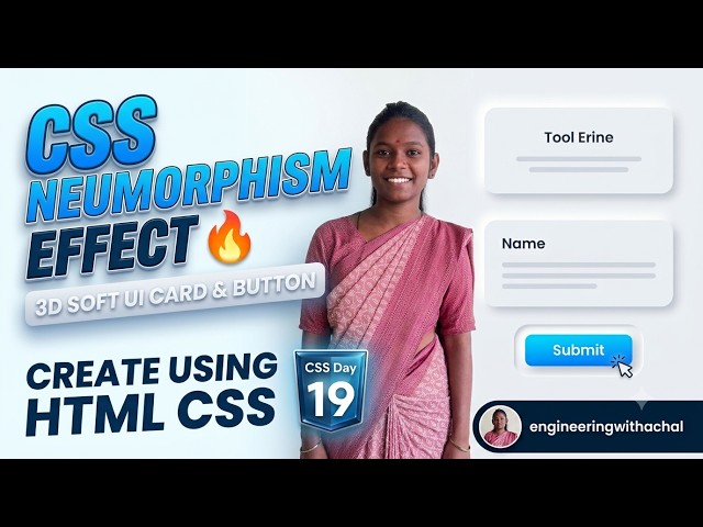CSS Neumorphism Effect 🔥 | Create 3D Soft UI Card & Button Using HTML CSS | CSS Day 19