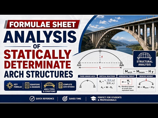 Key Formulae & Worked Examples for Statically Determinate Arch Structures