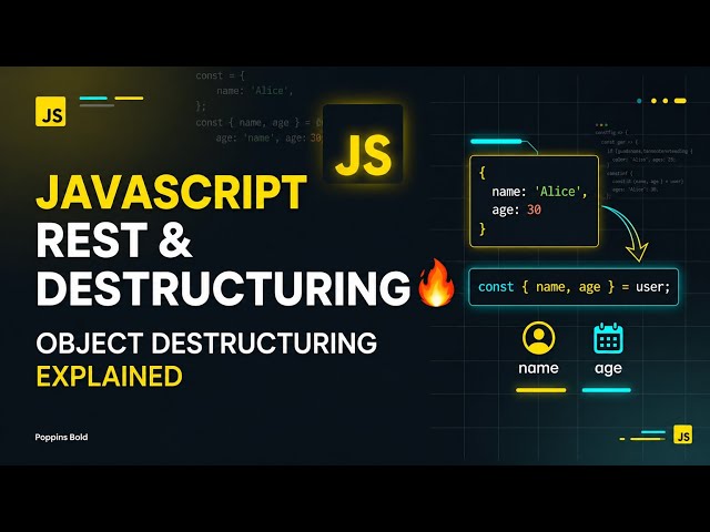 JavaScript Rest & Destructuring 🔥 | Object Destructuring Explained #javascript #webdevelopment #tech