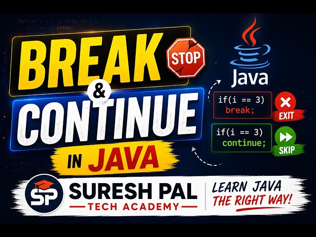 Break and Continue in Java Explained with Examples | Java Tutorial for Beginners