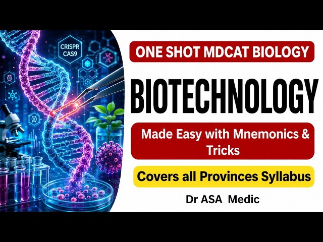 Biotechnology | One Shot Lecture | MDCAT Biology | Dr ASA Medic