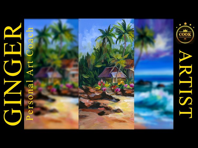 Can One Painting Become Three? | Hawaii Beach Triptych—Part 1: Sunshine & Palm Shade) |