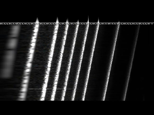 Shepard Tone audio spectrum visualization  (constant Q transform)