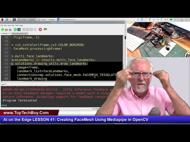 AI on the Edge LESSON 41: Creating FaceMesh Using MediaPipe in OpenCV
