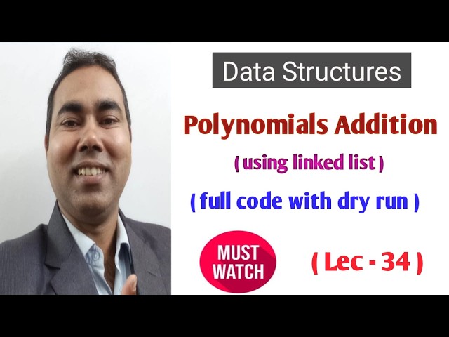 Polynomial Addition Using Linked List | Data Structures Using C