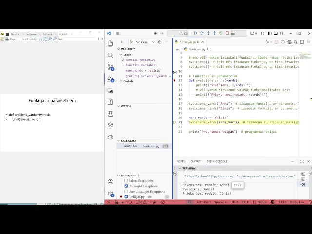 01 11  Savas funkcijas veidošana un izmantošana Python valodā