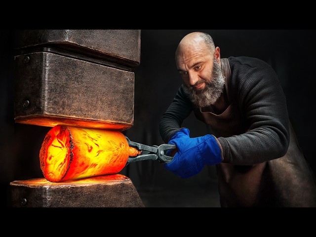 Turning Carbon Steel into a Razor Sharp Knife 🔥 Full Forging Process