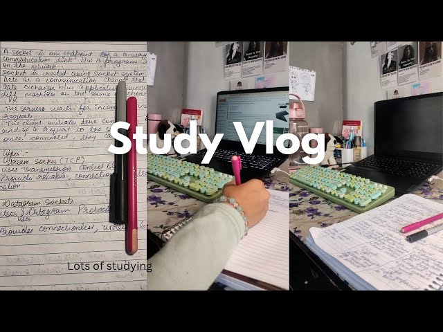 5 AM Study vlog 🎧📓⋆˚Let’s Study Together 💻 || engineering mid term season,lots of studying