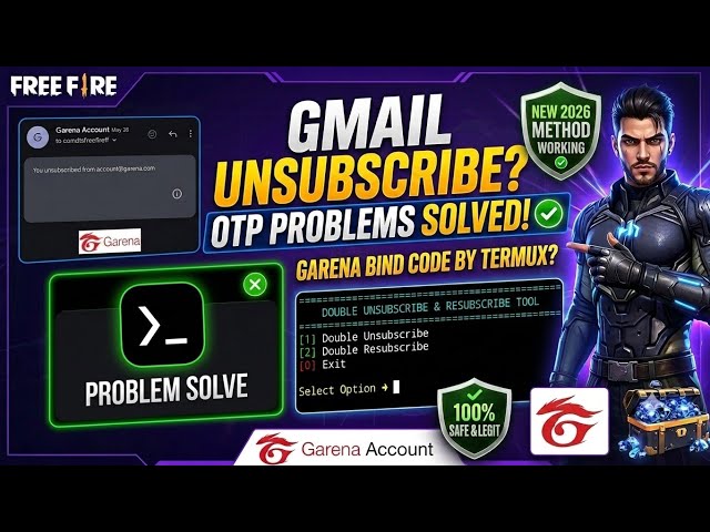 😱Free Fire Gmail Unsubscribe Problem Solve by Termux 🎯How to Get Garena OTP 2026#python#freefire 