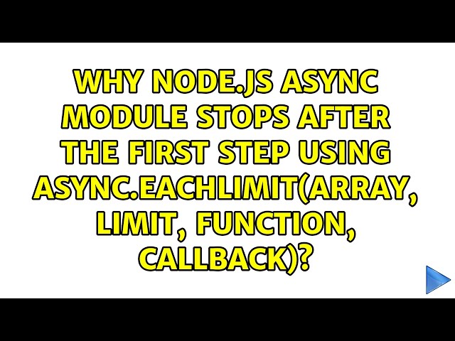 Why node.js async module stops after the first step using async.eachLimit(array, limit,...