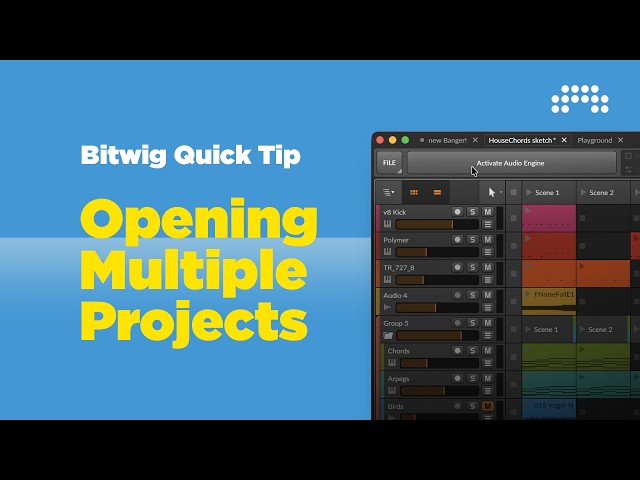 Bitwig Quick Tip: Open Multiple Projects at Once