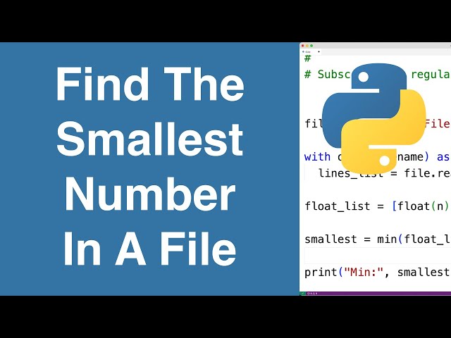 Find The Smallest Number In A File | Python Example