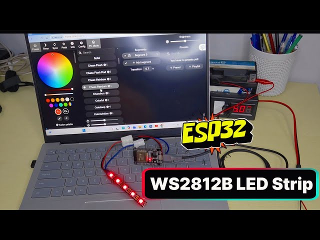 How to control WS2812B LED strip with ESP32