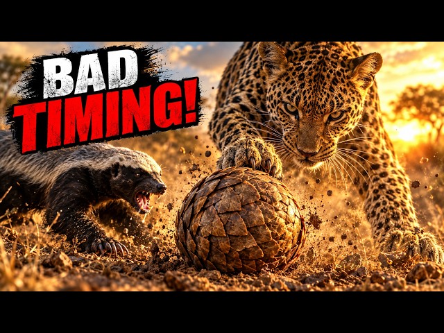Pangolin Rolls Into a Ball against a Leopard... Then a Honey Badger Shows Up | Wildlife Documentary