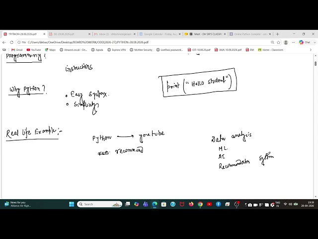 Introduction to Python Programming|Applications|Characteristics|Indentation | Dh Sir Classroom