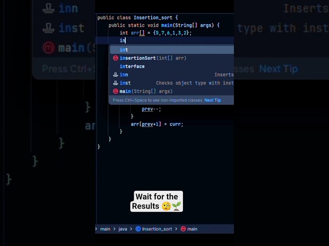 Insertion Sort | Simply Explained in 30 Seconds 🔥 | #java #shorts #youtubeshorts