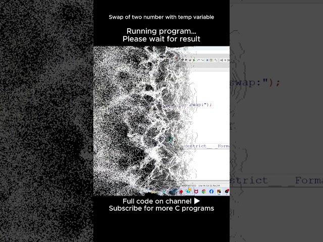 Swap Two Numbers in C Using Third Variable | C Program for Beginners #coding #cprogramming #code