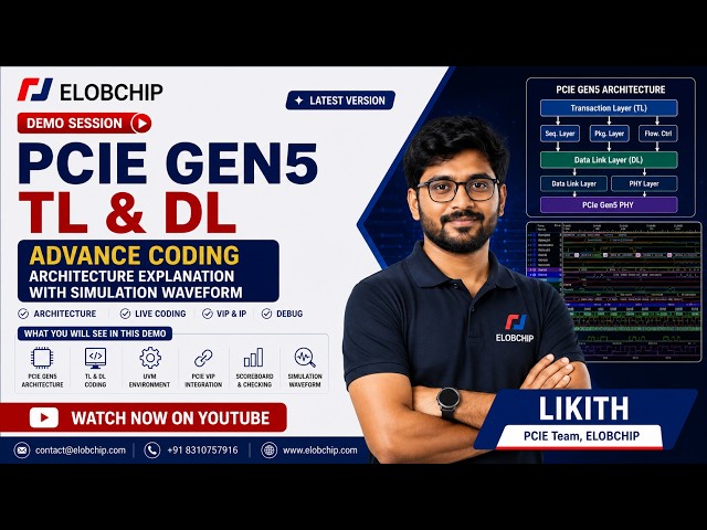 PCIe Gen5 TL & DLL Functional Verification | Advanced UVM Coding & Simulation Waveform | IP & VIP.