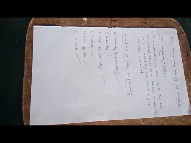 Linear programming 