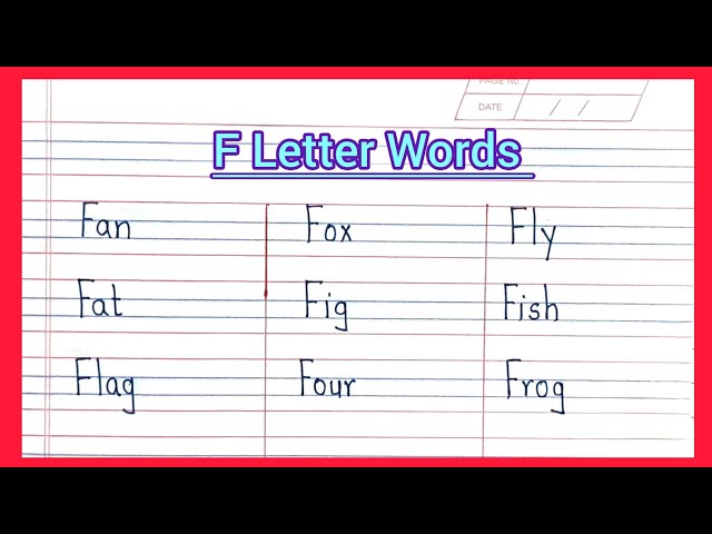 F Letter Words | words that start with the letter F | 30 f letter words 