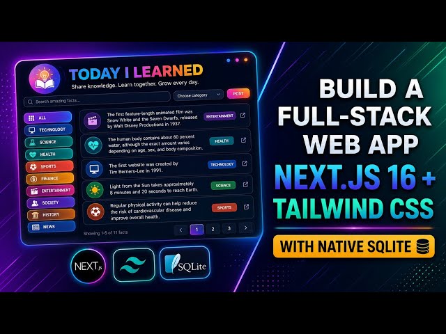 7. Build a Full-Stack “Today I Learned” App with Next.js 16 |Building the UI |FormFact-2 Component🚀