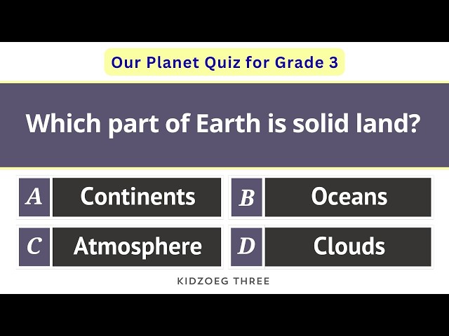 Our Planet Quiz for Grade 3 | 12 Fun & Educational Questions About Earth 🌍Class 3 General Knowledge