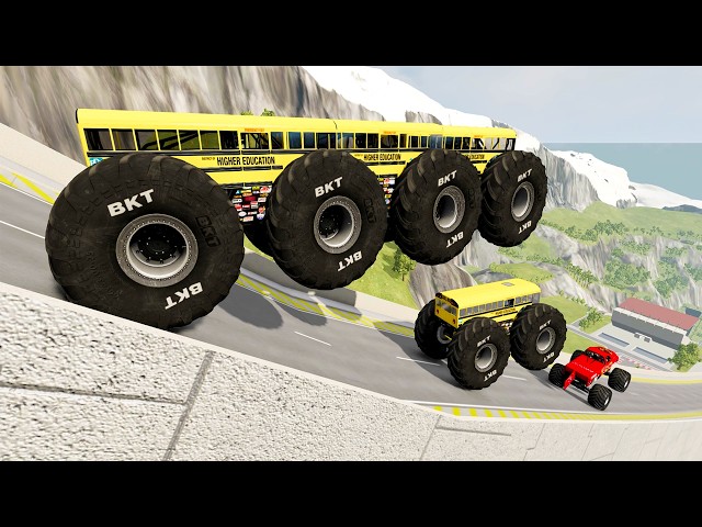 BNG Drive - Epic High Speed Monster Truck Jumps Crashes #009 - BeamNG Drive