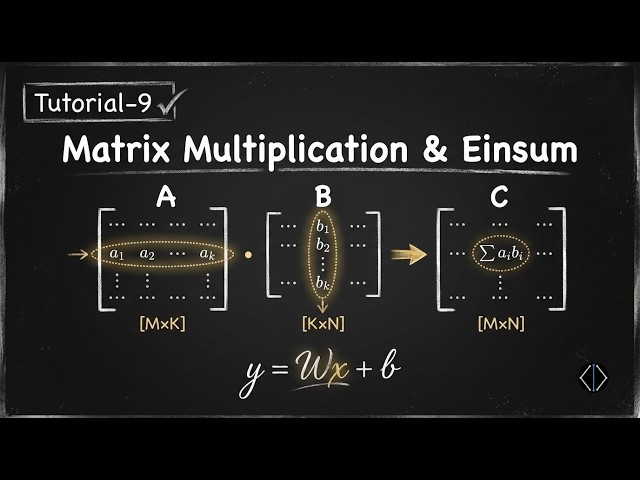 PyTorch Matrix Multiplication & Einsum: Beginner to Advanced (Tutorial-9)
