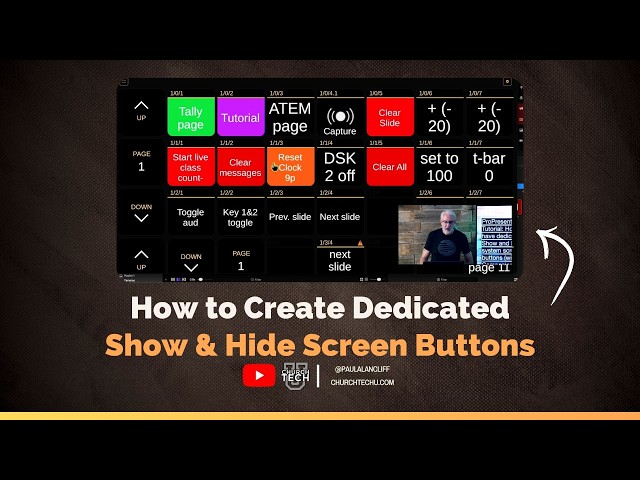 ProPresenter Tutorial: How to have dedicated show & hide system screens buttons (with Companion)