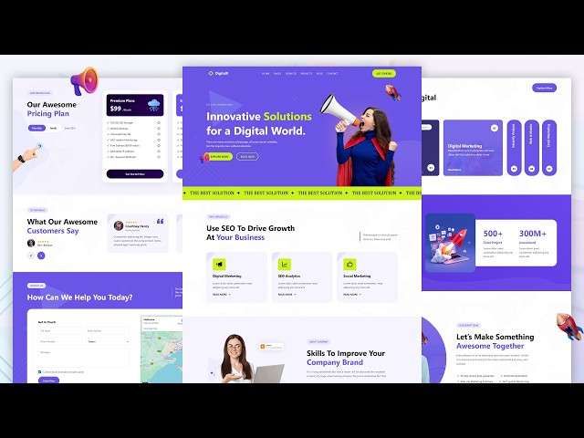Build A Digital Marketing Agency Website Using HTML CSS And JavaScript