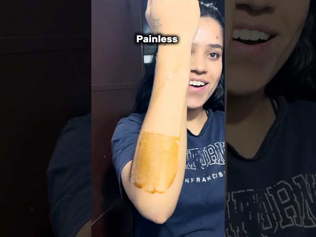 Painless homemade wax❤️✨#homemadewax #hairremoval #hairremovalwax #homemade #glowingskin #skincare