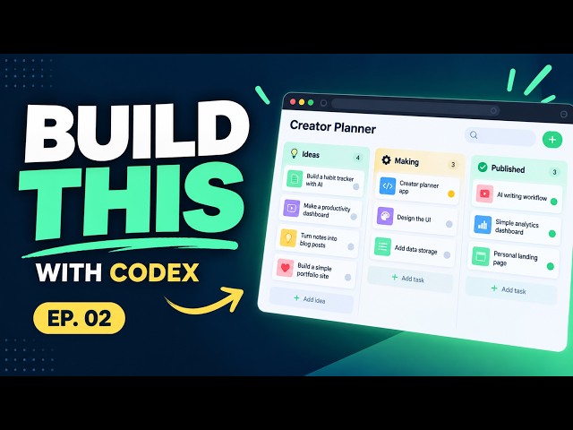 Build a Creator Planner with Codex (Beginner Tutorial) | Zero to Useful Ep. 2