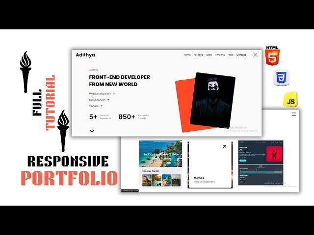 How to Create a Responsive Portfolio Website Using html css Js Full Tutorial Beginners to Advanced