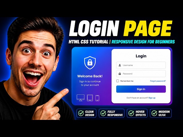 Login Page HTML CSS Tutorial | Responsive Design for Beginners
