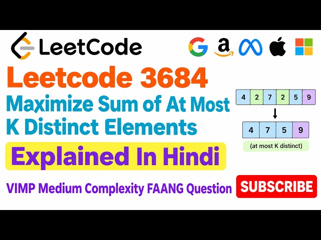 Leetcode 3684  Maximize Sum of At Most K Distinct Elements