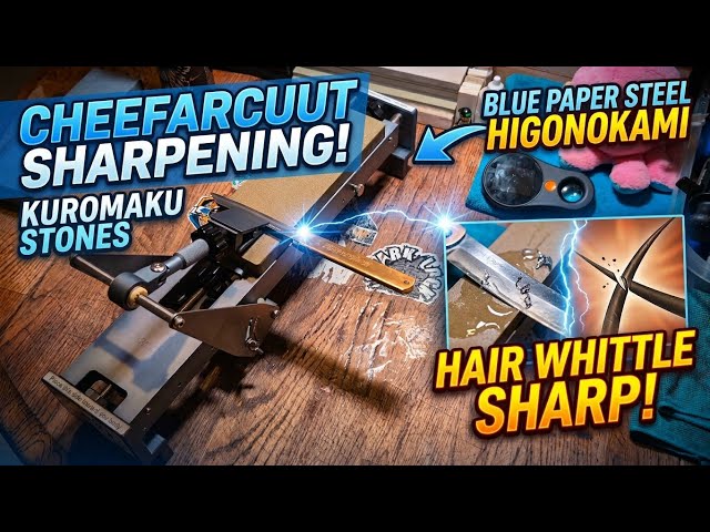 Cheefarcuut sharpening system sharpening blue paper carbon steel higonokami on kuromaku stones