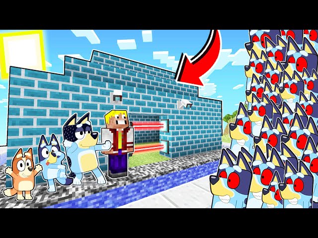 BASE 100% SEGURA VS APOCALIPSIS DE BLUEY.EXE EN MINECRAFT