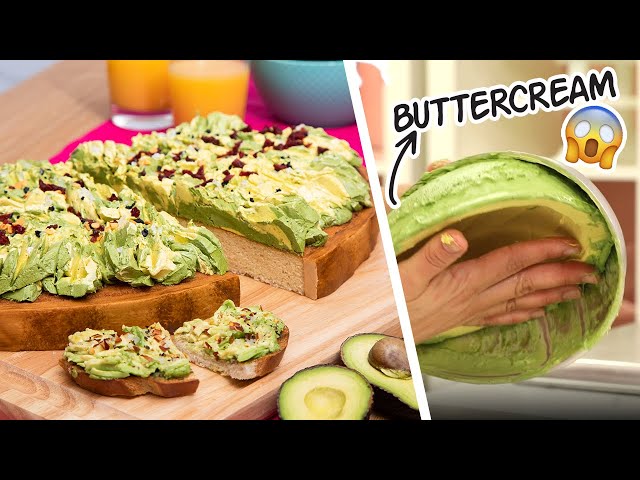 Tostada de aguacate gigante... pero es un pastel | Propósitos de Año Nuevo | Cómo hacer un pastel
