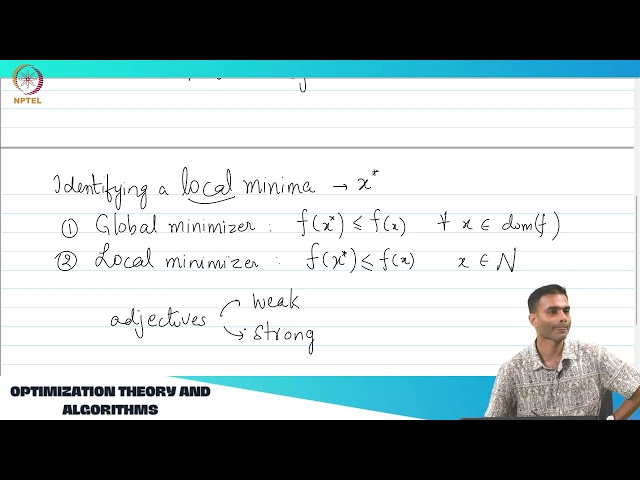 Unconstrained optimization -1- Roadmap of the course and Taylor’s theorem