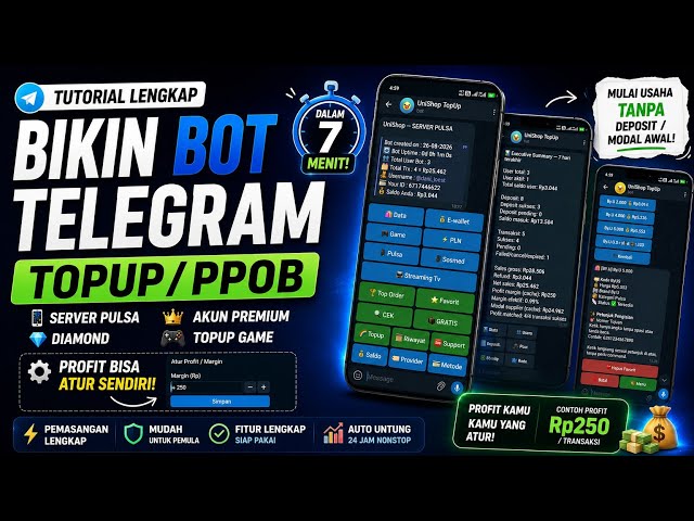 Tutorial Bot Telegram Top Up Otomatis 24 Jam di Android | Termux + Node.js + Flowix API