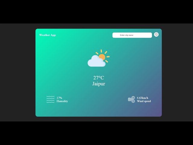 I built a Weather App Using HTML, CSS & JavaScript
